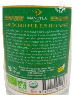 Rhum Manutea Blanc Bio 55% 2